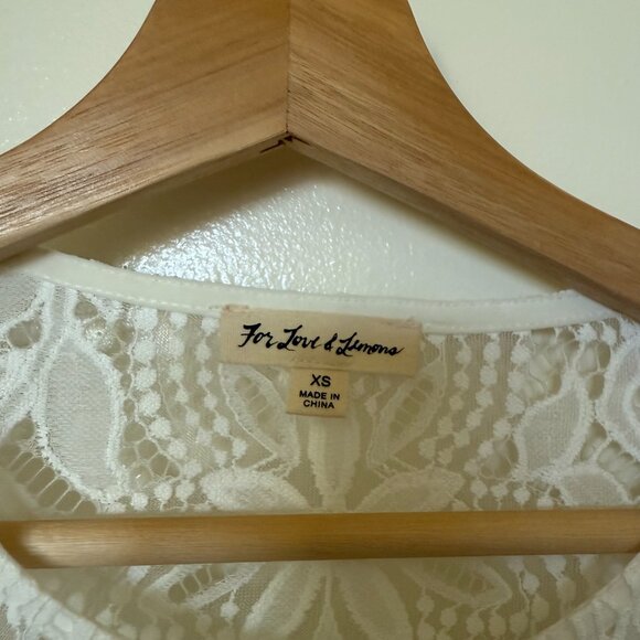 For Love & Lemons Luna White Lace Embroidered Coverup Midi Dress XS - Picture 5 of 6